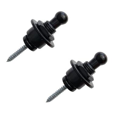 Imagem de Roldana Strap Lock Preta para Guitarra Violão Baixo