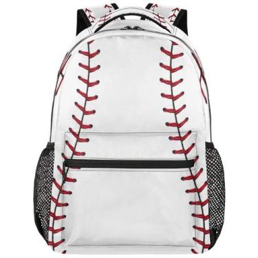 Imagem de Mochila para laptop AUUXVA Baseball Stitches Kids 13-14,5 polegadas