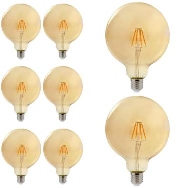Imagem de Kit 8x Lâmpada Filamento LED Retrô Vintage G125 4W E27 2200K Bivolt