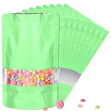 Imagem de Sacos Mylar de 18 x 26 cm, 1 litro, 120 peças para armazenamento de alimentos, bolsa à prova de cheiro, com janela fosca, sacos de armazenamento de alimentos resseláveis para pequenas empresas