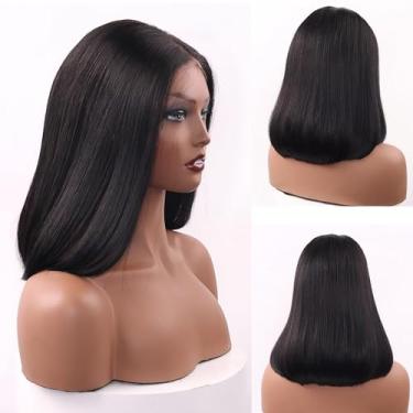 Imagem de Peruca longa Bob de 30,5 cm, sem cola, cabelo humano, 13 x 15 HD atualizada, peruca frontal 100% cabelo vietnamita virgem, sem processo químico, sem odor, peruca pré-cortada pré-cortada Wear n' Go nós