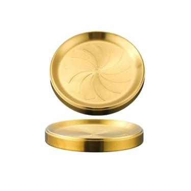 Imagem de Prato de camada dupla de sobreposição de aço inoxidável acompanhamentos requintados - ouro 20 cm