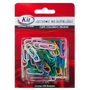 Imagem de Clips 28mm colorido 100 un Kit