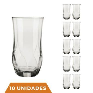 Imagem de 10 Copos Ópera Vidro Transparente Redondo 360ml Durável Nadir - NADIR 