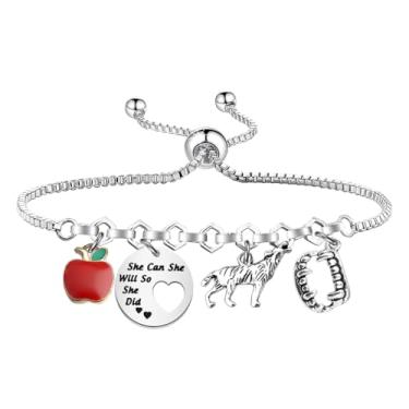 Imagem de UJIMS Pulseira inspiradora do filme Vmpire para amantes de lobisomem presentes da cidade de garfos Washington presente para temporada de terror, 20, Metal