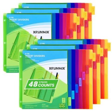 Imagem de Divisórias de encadernação XRUNMIX de 8 abas com bolsos para encaderna