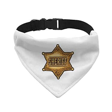 Imagem de Coleira bandana Sheriff Pet – Coleira de cachecol policial – Bandana gráfica para cães (L)