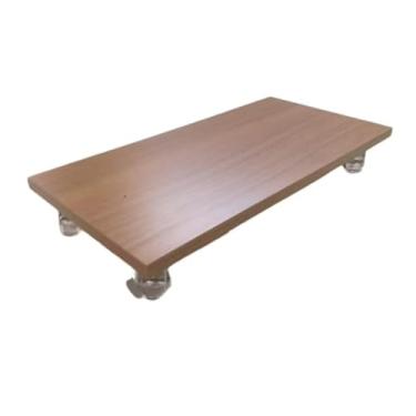 Imagem de Suporte para CPU 57cmx34cm em MDF, tipo plataforma com rodízios em GEL