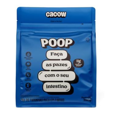 Imagem de POOP Mix de Fibras Naturais CACOW 350g – Aveia Psillium Chia Farinha de Coco Banana Verde e Uva – Rico em Fibras Sem Açúcar Glúten ou Lactose Auxilia o Intestino e Digestão