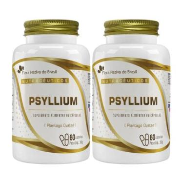 Imagem de Kit 2x Psyllium 500mg 60 Capsulas Flora Nativa