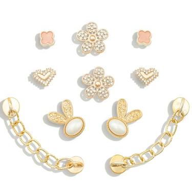 Imagem de Pingentes de sapatos brilhantes para mulheres, corrente de ouro com strass para sandálias de tamanco, acessórios de sapatos, joias, lembrancinhas de festa