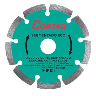 Imagem de Disco Corte Diamantado Pisos Porcelanatos Concretos Cortag, Segmentado