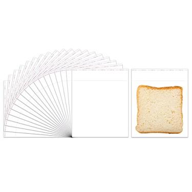 Imagem de Doutop Sacos de celofane transparentes de 15 x 15 cm, 100 peças, saco quadrado autovedante para violoncelo, 2 mm, sacos de plástico poli OPP para joias, brincos, doces, velas de padaria, sabonete,