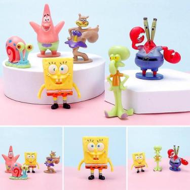 Imagem de Cartoon Bob Esponja Calça Quadrada Figuras Estátua Modelo Brinquedos A