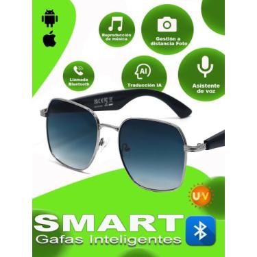 Imagem de Óculos inteligentes SACOSDING com proteção UV antirreflexo com gravado