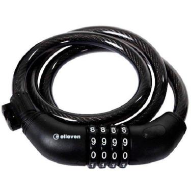 Imagem de Cadeado Espiral Grosso com Segredo Ajustável 1mt x 12mm - ELLEVEN Preto-Unissex