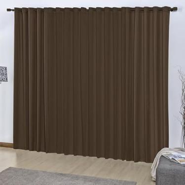 Imagem de Cortina Blackout com Ilhós, 3,00m x 2,80m, Tecido Duplo, Corta Luz para Sala e Quarto, Poliéster (Marrom)