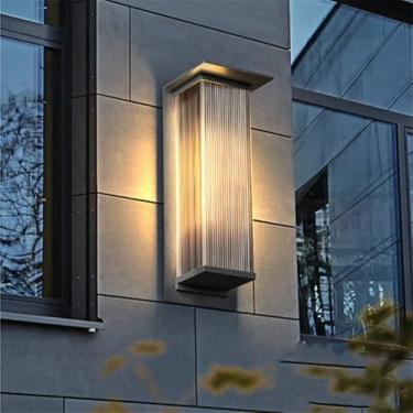 Imagem de Lâmpada De Parede Solar Simples À Prova D 'água Contemporânea Ao Ar Livre, Adequada Para Varanda, Corredor, Pátio, Porta De Villa, Hotel, Iluminação De Decoração De Jardim (9277 H60CM Solar)