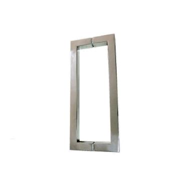 Imagem de Puxador Duplo Inox Polido Cromado Porta Abrir, Correr E