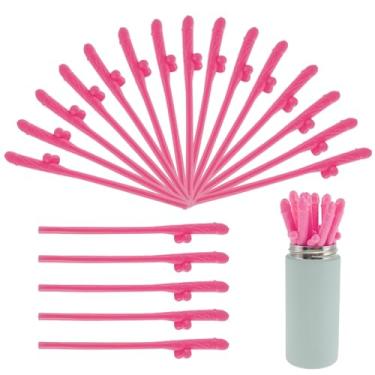 Imagem de 20 canudos de festa de solteira, canudos criativos de plástico, canudos noturnos reutilizáveis para meninas, 19,2 cm/7,55 pol. Canudos engraçados de despedida de solteira para acessórios de decoração