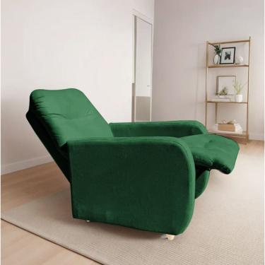 Imagem de Poltrona Para Extensão De Cílios Reclinável Suede Imperio Moderno Verde