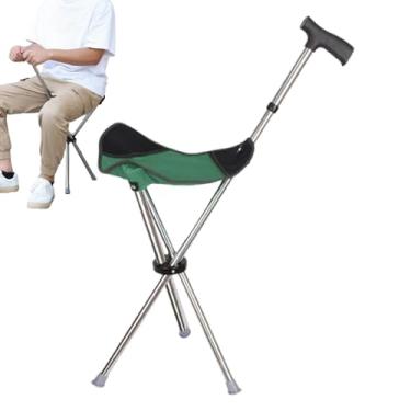 Imagem de Rrlihjgu Bengala com Assento - Bengala Dobrável Com Banco - Apoio de Mobilidade Antiderrapante para Equilíbrio | Uso Em Viagens Caminhadas Ao Ar Livre