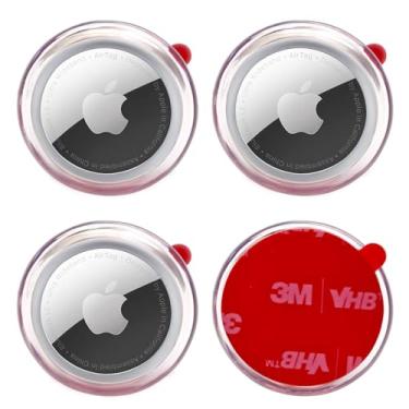 Imagem de echinff Pacote com 4 capas para Airtag, capa protetora com adesivo forte 3M compatível com etiquetas Apple Air para colar na TV, fones de ouvido remotos, mochilas, bagagem, laptop, câmera, bicicleta