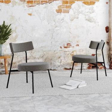 Imagem de Conjunto 2 Poltronas Estofadas Stout Tecido Sintético Est.Preta - Meta