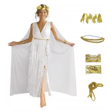 Imagem de Conjunto de fantasias JPXH Greek Goddess Toga Dress para mulheres