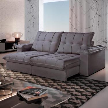 Imagem de Sofá Retrátil e Reclinável 2,20m Pillow de 25 cm Molas Pocket Berlin -