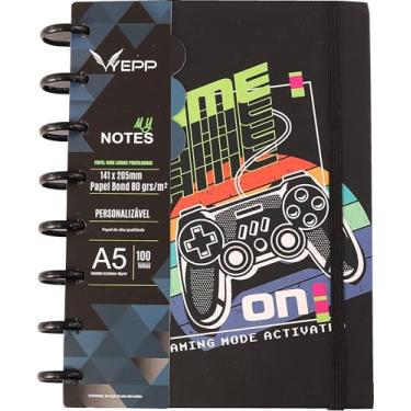 Imagem de Caderno Com Discos 100 Folhas Pautadas De Tamanho A5 14,1 * 20,5 CM (PRETO GAME)