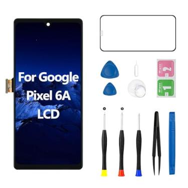 Imagem de Tela LCD de substituição para Google Pixel 6A (modelos: GX7AS GB62Z G1AZG GB17L) Montagem digitalizador de tela sensível ao toque 3D com ferramentas de reparo