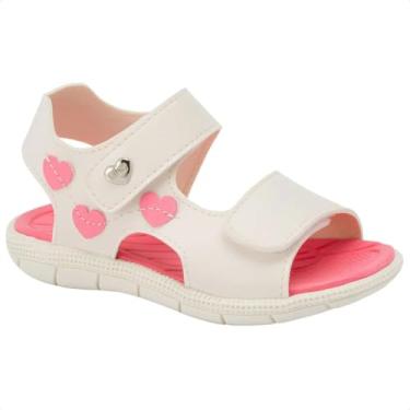 Imagem de Sandália Baby Klin Tic Tac Casual Coração Estilosa Fofa Confortável - OFF WHITE - 25