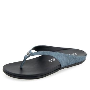 Imagem de Aerosoles Sandália feminina Fisher Flat, Jeans Azul Denim Texturizado Couro Sintético, 36 BR