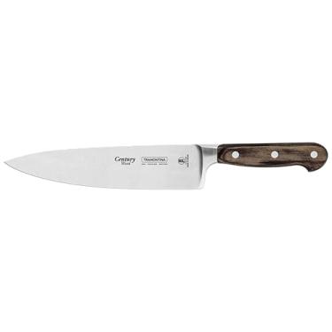 Imagem de Faca Chef Tramontina Century Wood com Lâmina em Aço Inox e Cabo de Madeira Tratada Castanho 8"