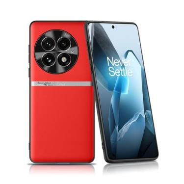 Imagem de NOUKAJU Capa para OnePlus 13, capa protetora para celular, antiqueda, absorção de choque, proteção abrangente, capa dura de couro para PC, capa protetora para OnePlus 13 de 6,8 polegadas (vermelho)