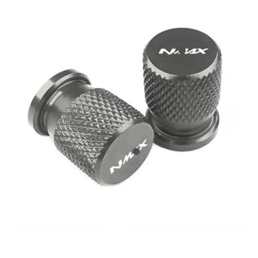 Imagem de 2 peças de alumínio CNC válvula de pneu tampa de porta de ar acessórios de motocicleta compatíveis com Y&AMAHA Nmax N-max 125 155 2017 2018 2019 2020-2023 (titânio)