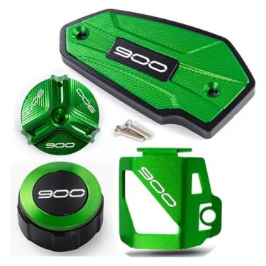 Imagem de Compatível com Z900 Z 900 2017-2021 2022 2023 tampas de fluido de freio dianteiro e traseiro da motocicleta e acessórios de proteção da tampa de enchimento de óleo (quatro verdes)