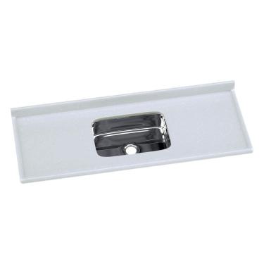 Imagem de Pia de Cozinha Mármore Sintético 140x55cm com Cuba Aço Inox Multimóveis CR20473