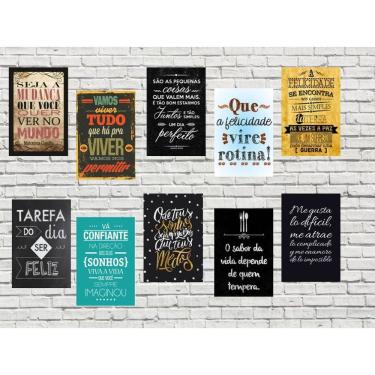 Imagem de 10 placas Decor Vintagê Retrô Frases
