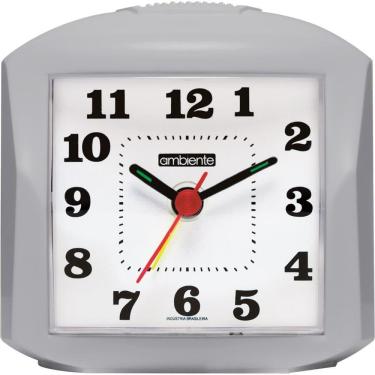 Imagem de Despertador Quartz Ambiente Ref: 1601-024 Cinza Retangular