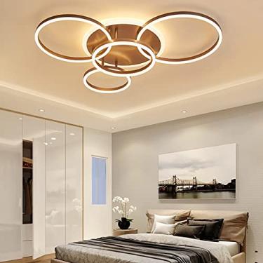 Imagem de Luminária de teto LED moderna, luminária de teto embutida, abajur de acrílico, lustre com controle remoto, iluminação de teto, lustre redondo moderno e chique para sala de 's, quarto/branco/