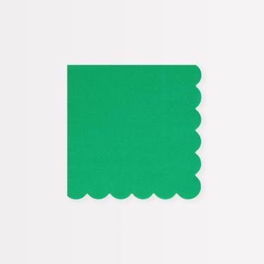 Imagem de Meri Meri Guardanapos de papel quadrados de cor sólida (pacote com 16), guardanapos de festa descartáveis, borda recortada, cores brilhantes, papel de 3 camadas espesso e absorvente, crianças e