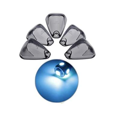 Imagem de 5 marcadores de cabine luz fumê LED azul gelo, luz de corrida para teto 1999-2016 Ford F150 F250 F350 F450 F550 F650 F750 E150 E250 E350 E450 Super Duty Pickup (sem base)