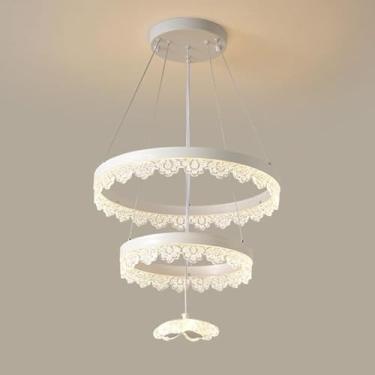 Imagem de Luminária pendente de acrílico LED moderna, lustre LED com altura ajustável, luminária pendente de acrílico para cozinha, ilha, sala de estar, quarto, cabeceira, sala de jantar, corredor, lu