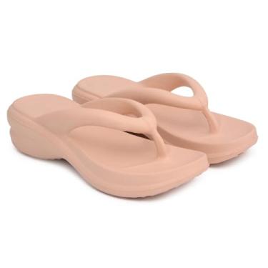 Imagem de Chinelo Sandália Plataforma Nuvem Ortopédica Feminina Cor Café | Super Leve, Macia e Confortável para Caminhada e Uso Diário Tamanho 37/38 (Nude, BR, Adulto, Faixa Numérico, M, 37, 38)