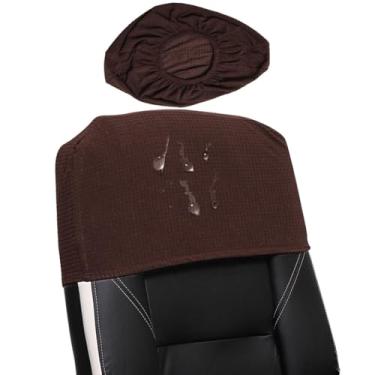 Imagem de Buenanir Capa impermeável para encosto de cabeça para cadeira de escritório, capa elástica de jacquard para cadeiras de escritório, protetor de móveis de apoio de cabeça para cadeiras de computador