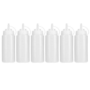 Imagem de Tomate Sauce Squeeze Bottle, 6Pcs 480ml, Acessórios de Cozinha Transparente para Salada, Molho Churrasco, Restaurante ou Uso Familiar