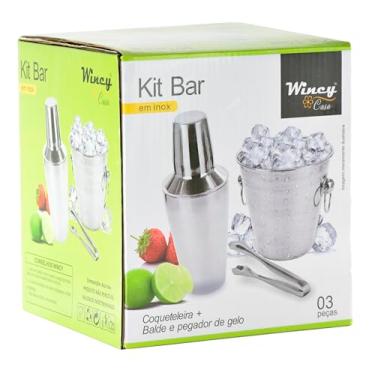 Imagem de Kit Coquetelaria com Coqueteleira 500ml + Balde de Gelo com Pegador