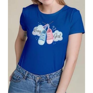 Imagem de Camiseta Camisa Algodão Feminina Masculina Adulto Chá Revelação Boy ou